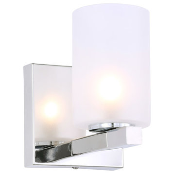 Woodbridge Lighting Jewel 1-Light Bath/Wall LED, Opal Cylinder Glass