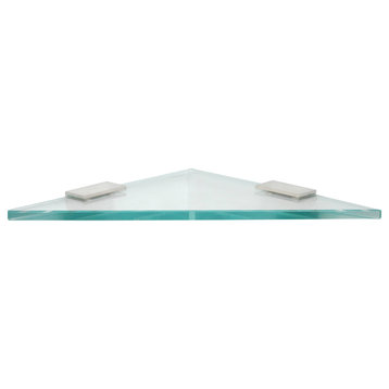 12" Triangle Glass Shelf with (2) 2" Rectangular Clamps