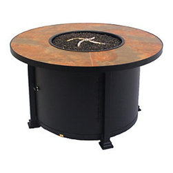 OW Lee 42" Santorini Fire Pit with Glass - Calico - Fire Pits