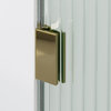 40"x78" Frameless Shower Door, Single Fixed Panel Fluted Radius, Polished Brass, 40" Left