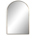 Four Hands - Georgina Small Mirror-Polished Brass - A beautifully arched mirror, framed out by rose gold-finished aluminum.