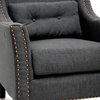 Baxton Studio Albany Dark Gray Linen Modern Lounge Chair