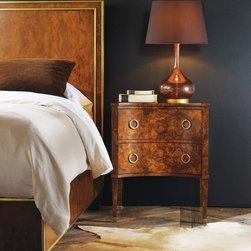 MH - Two Drawer Concave Burl Cabinet - Products