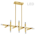 Dainolite - Contemporary Linear Chandelier Francesca 64W, Aged Brass - 40" Aged Brass Francesca Chandelier. This 64W integrated LED is recommended for the ceiling in a Foyer or Hall. It is covered by a 5 Years Warranty and is suitable for either a residental or commercial space.