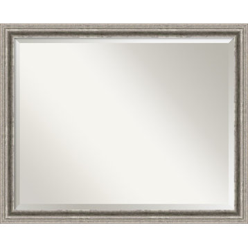 Bel Volto Silver Beveled Wood Bathroom Wall Mirror - 31 x 25 in.