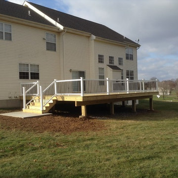 Large Select Treated Deck w/ TimberTech Rail w/ black aluminum Balusters