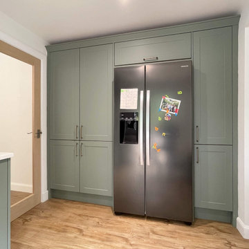 Sage Green and White Shaker Kitchen in Eskbank