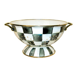 Courtly Check Enamel Colander - Large | MacKenzie-Childs - Colanders And Strainers