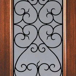 Slab Entry Single Door 80 Wood Mahogany Palermo GBG 3/4 Lite - Front Doors