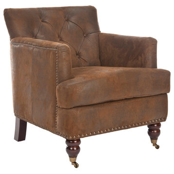 Safavieh Colin Tufted Club Chair, Brown Polyester