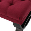 GDF Studio Reddington Tufted Fabric Ottoman Bench, Deep Red