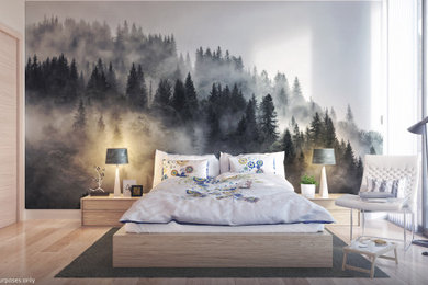 This is an example of a scandinavian bedroom in Hertfordshire.