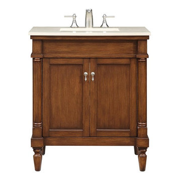 Lexington 30" Single Bathroom Vanity Set, Brown