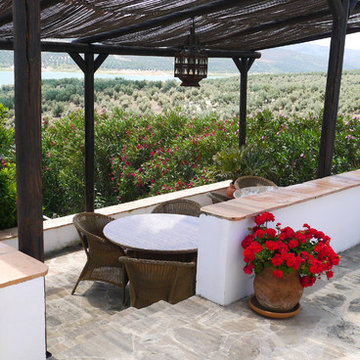 Jardín cara casa rural