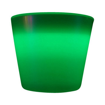 Glow Vase, White, Green Light