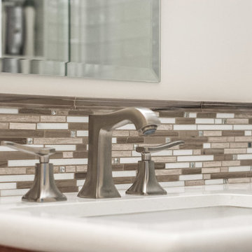 Arcadia Guest Bathroom with Subway Tile Shower and Modern Fixtures