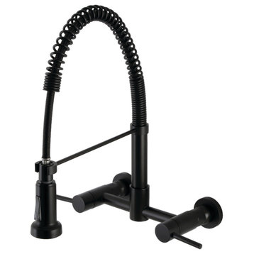 Gourmetier GS818XDL-P Concord 2-Handle Wall Mount Pull-Down Kitchen Faucet, Matt