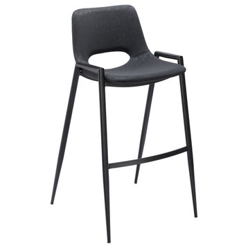 Desi Barstool Chair, Set of 2 Black