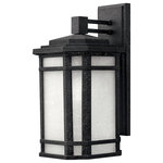 Hinkley - Hinkley Cherry Creek 1274VK-LED Medium Wall Mount Lantern, Vintage Black - Cherry Creek's modern take on the popular Arts & Crafts style has a timeless appeal. The cast aluminum construction is enhanced by the warmth of the finish and the vintage-looking white linen glass.