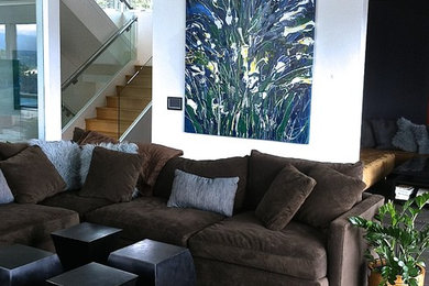 Minimalist living room photo in Denver