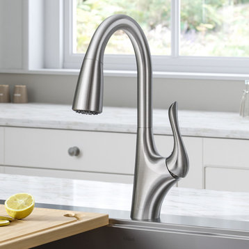 Merlin Pull-Down 1-Hole Kitchen Faucet Spot Free Stainless