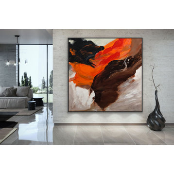 Abstract Original Black 48x48" Wall Art Contemporary MADE TO ORDER