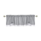 Darcy Window Curtain Valance, 58"x14", Gray/White