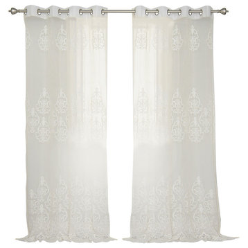 Sheer Agatha Curtains, 96", Set of 2
