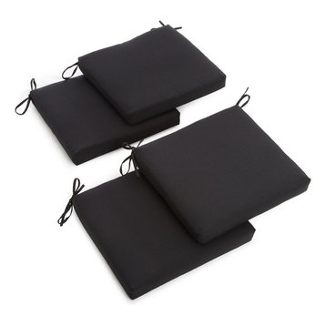 20"x21" Twill Chair Cushion, Set of 4, Black