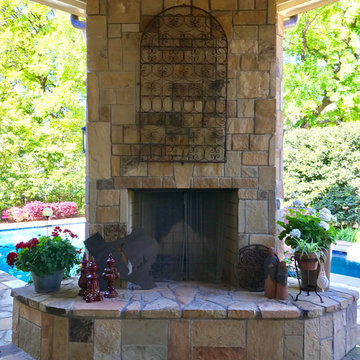 Outdoor Living - Inviting over-sized fireplace