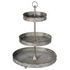 Rustic Farmhouse 3-Tier Tin Metal Tray 17"X17"x 23.5"