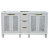 60" Double Vanity, White Finish, Cabinet Only