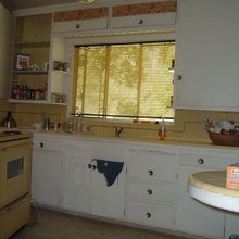 KITCHEN - We shorten three of our shelves with doors (50's cabinets).
