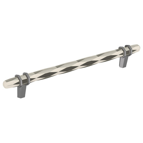 Amerock London Cabinet Pull, Polished Nickel/Black Chrome, 8" Center-to-Center