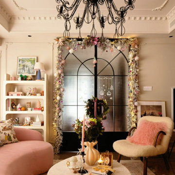 French Interiors | Chanel-Inspired Crystal Chandelier in Maximalist Style