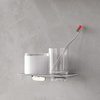 Wall Mounted Clear Glass Toothbrush Holder and Soap Dispenser, Art 1631.001.02