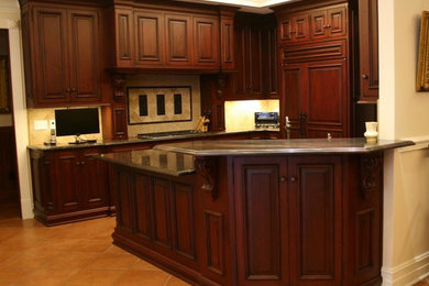 Elegant kitchen photo in Miami