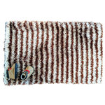 Collection - Tiger Fury Indoor Outdoor Plush Striped Brown Cream Silver Throw Rug, 20"x32" - DaDa Bedding’s Super Soft fluffy Shaggy brown and cream carpet all area rug door mat is a beautiful and unique decorative accent to your kitchen, bath, living room, and even as a small layered outdoor front door porch and lounge rug use! This soft textured rug is especially great for the autumn holiday season near Halloween and Thanksgiving or any fall season decorations. The colors are a bright and shiny brown and cream mix accented with a striped