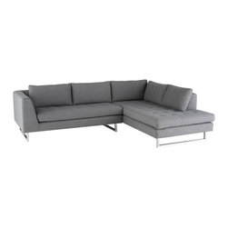Nuevo - Shale Grey / Right Hand / Silver - Sectional Sofas
