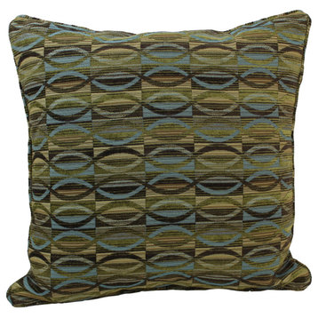 25" Double-Corded Patterned Tapestry Square Floor Pillow, Earthen Waves