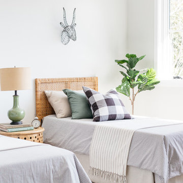 Twin Beds with Buffalo Check Pillows