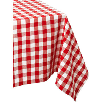 DII Red/White Checkers Tablecloth 60"x104"