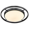 Astra Flush Mount Matte Black With Opal Glass, 16.5