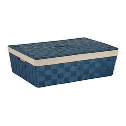 Blue Paper Rope Underbed Basket - Baskets