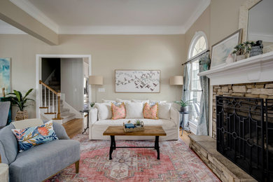 Transitional living room photo in Atlanta