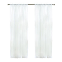 White Sheer Voile Rod Pocket Curtain - Curtains