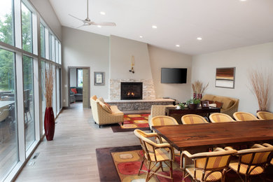 Example of a minimalist dining room design in Other