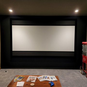 Home Theater - New Front Wall and Motorized Masking Screen