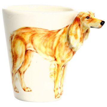 Saluki 3D Ceramic Mug, Brown