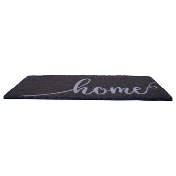 Welcome'' Home'' Hello'' Rubber Non-Slip 30'' x 10'' Indoor Outdoor Doormat, Gray